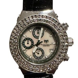 Technomarine Silver and Black Chronograph Watch Set